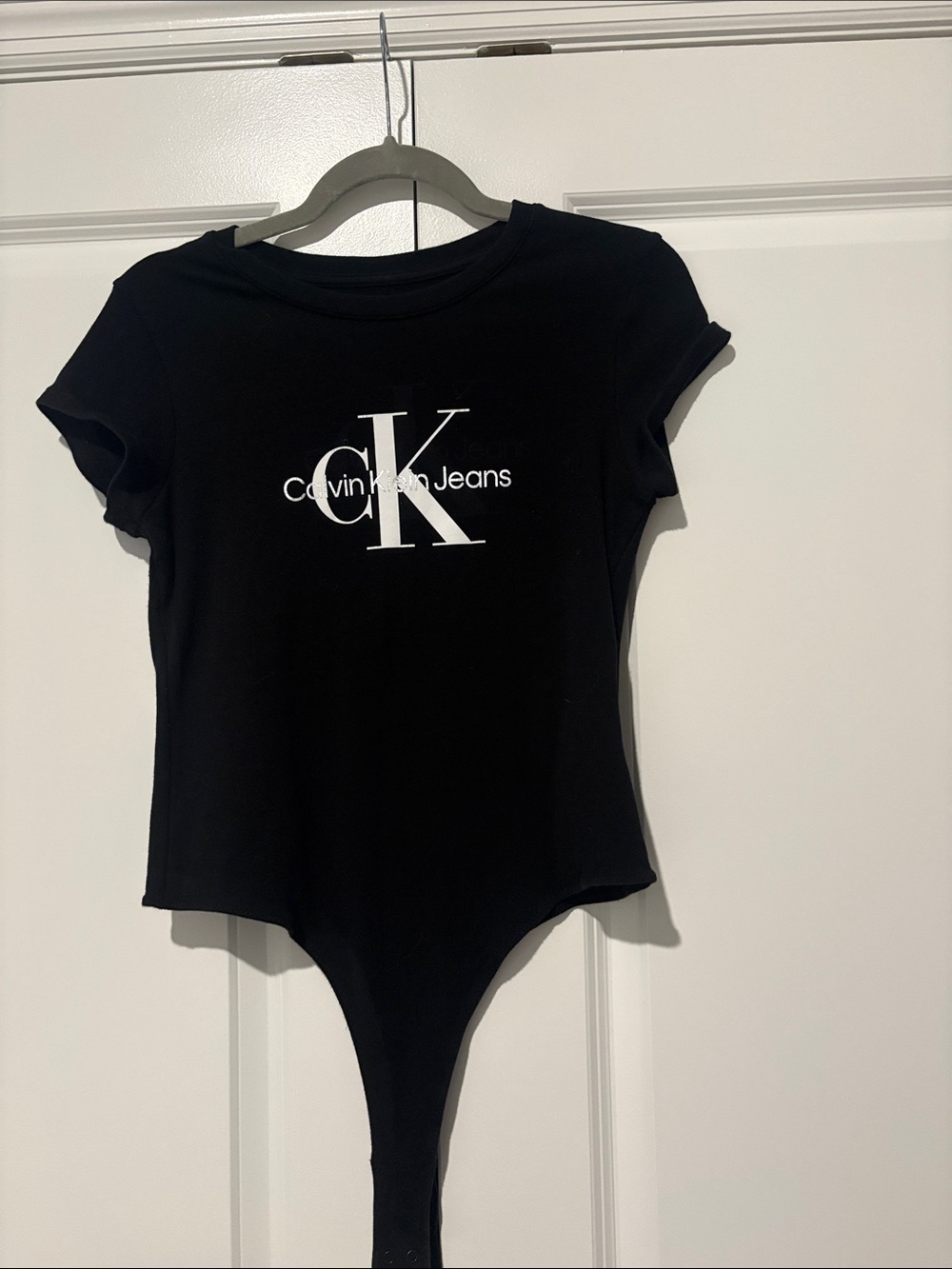 Calvin Klein Jeans Black Logo Short Sleeve Bodysuit